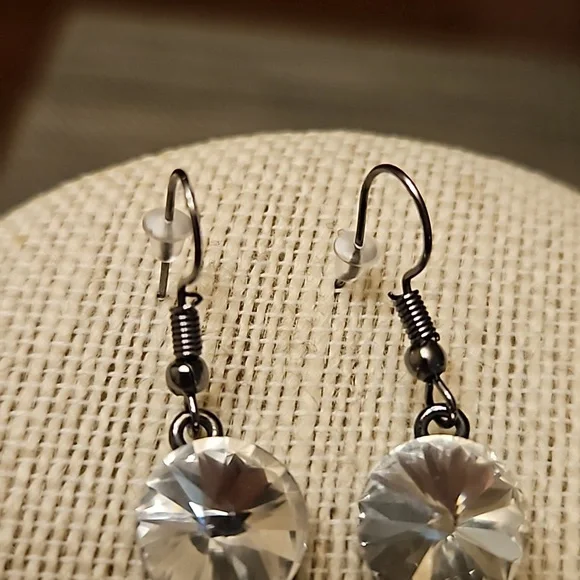 Long Clear Glass Earrings - Picture 4 of 6